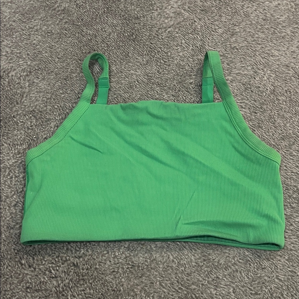Aerie Green Ribbed Bralette